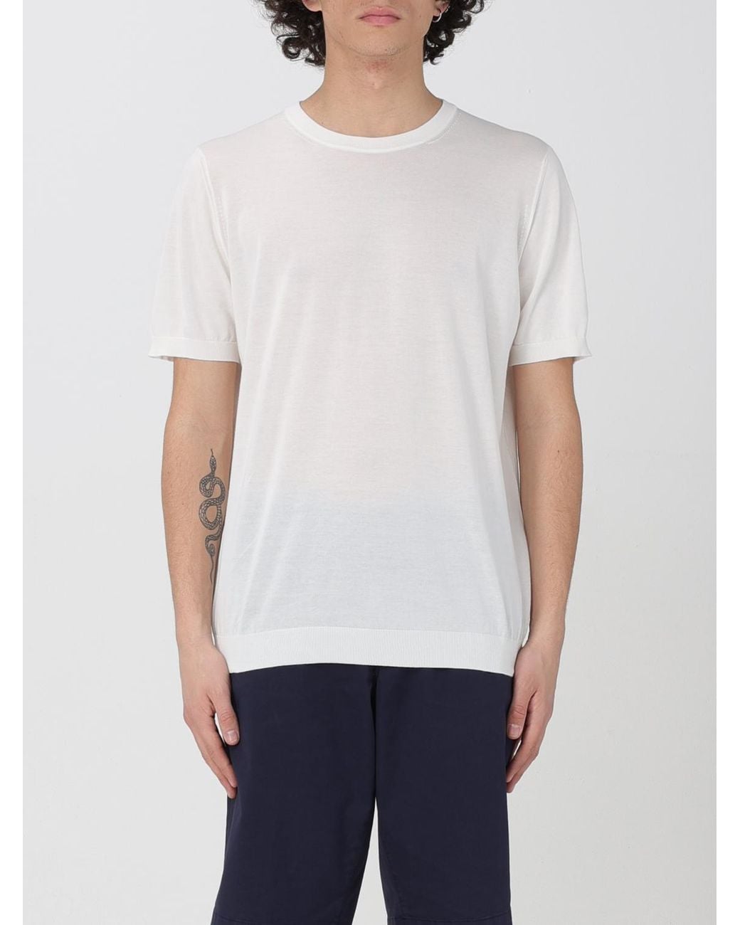 Drumohr White Cotton T-Shirt for men
