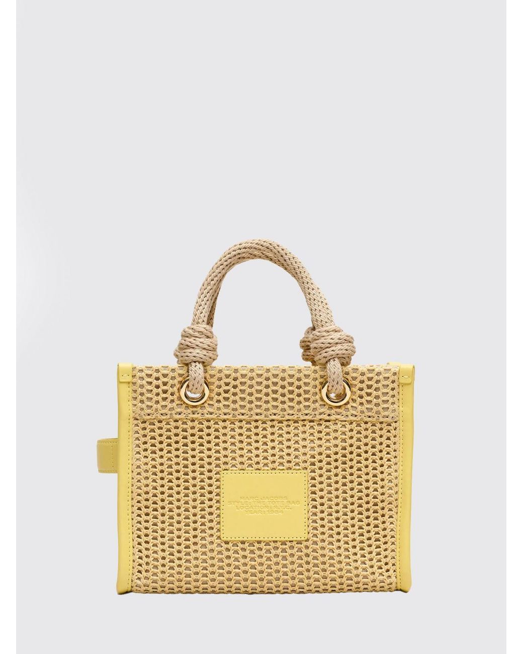 Marc Jacobs Metallic The Large Tote Bag With Crochet Weave And Embroidered Logo