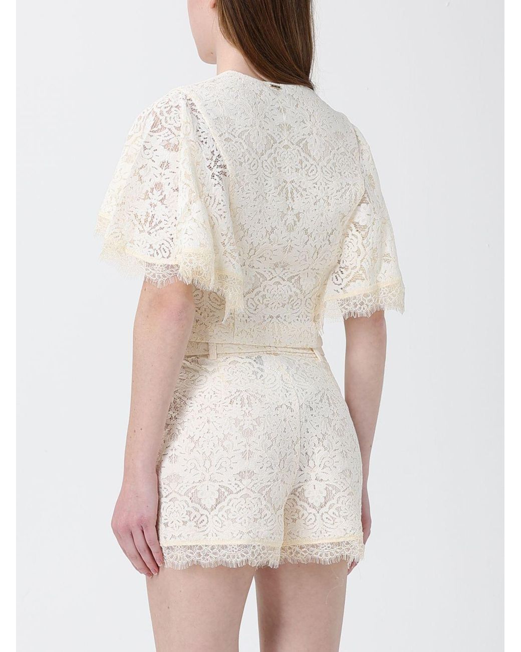 Twinset White Lace Crop Top