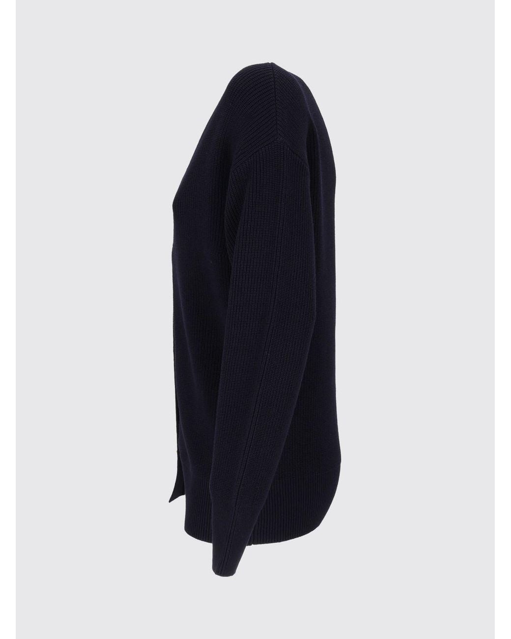 Elisabetta Franchi Blue V-Neck Viscose Blend Cardigan With Dropped Shoulders