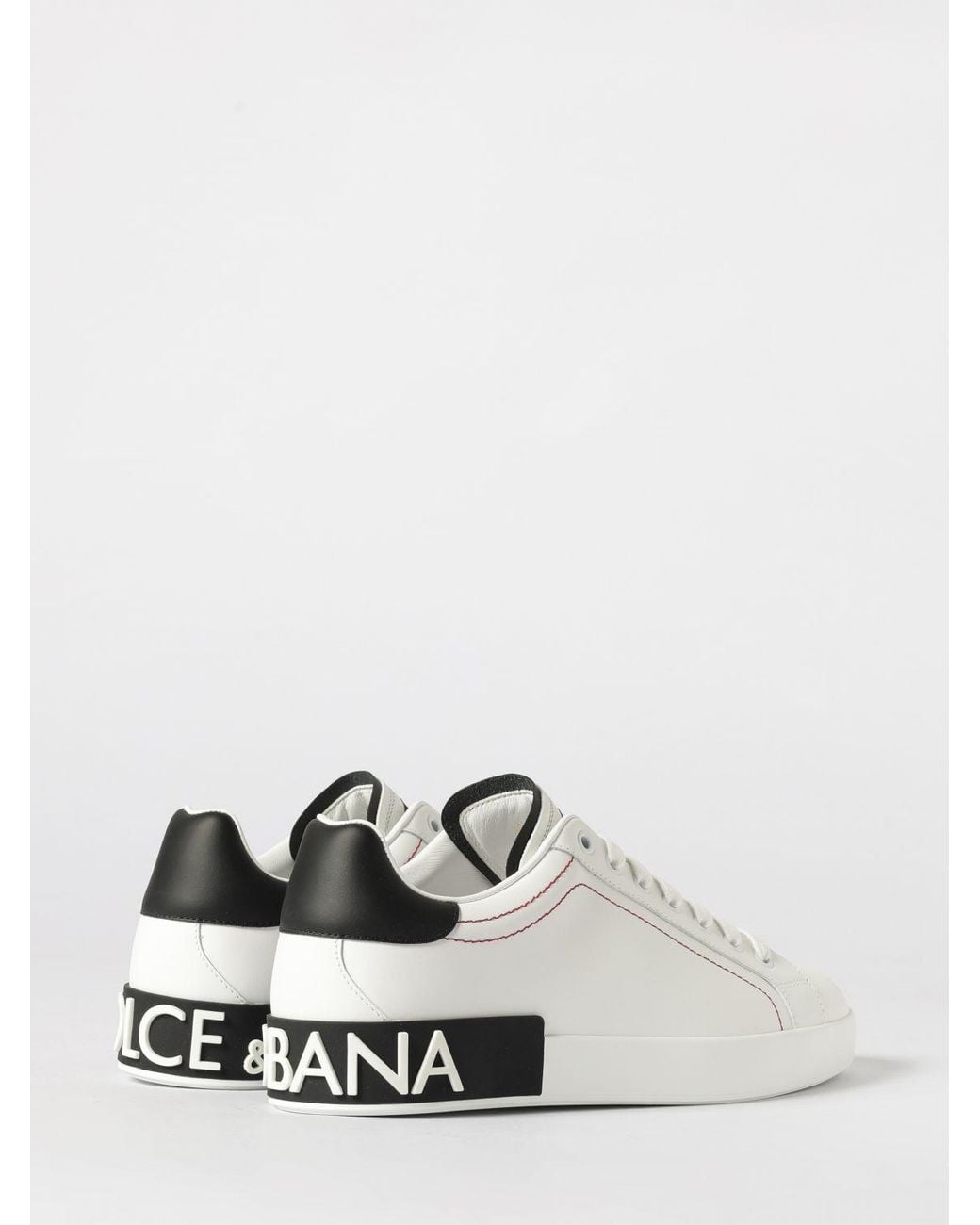 Dolce & Gabbana White Dolce &Amp Gabbana Portofino Leather Sneakers for men