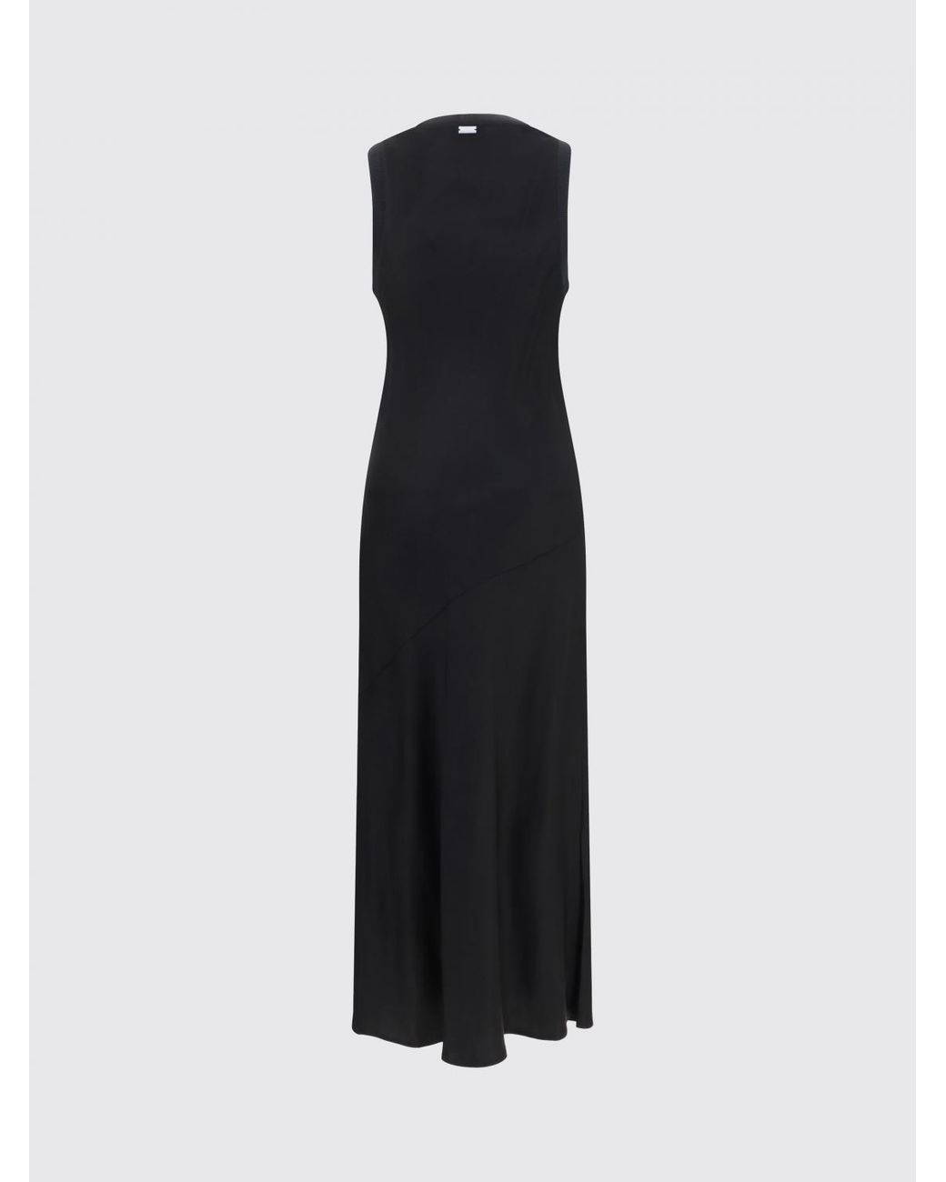 AMI Black Long Satin Dress