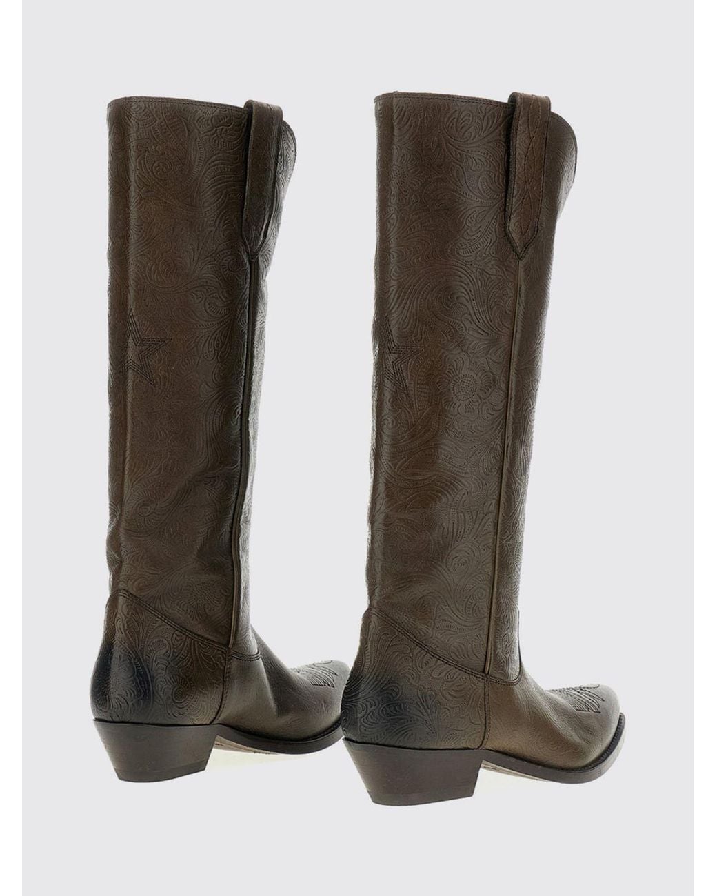 Golden Goose Deluxe Brand Brown Wish Star Leather Knee-High Cowboy Boots