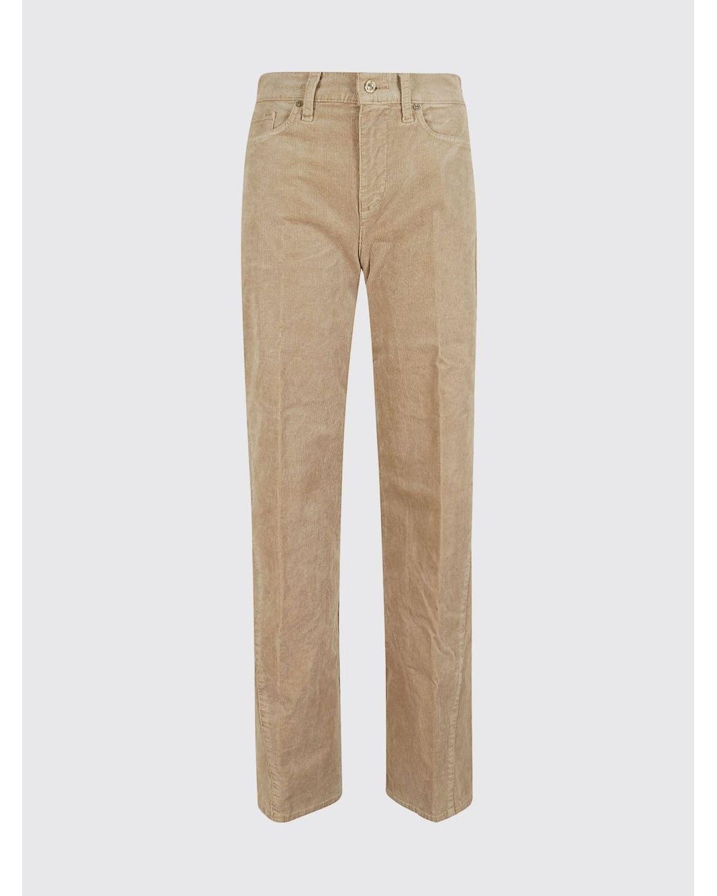 7 For All Mankind Natural Lotta High-Waisted Straight Leg Corduroy Jeans