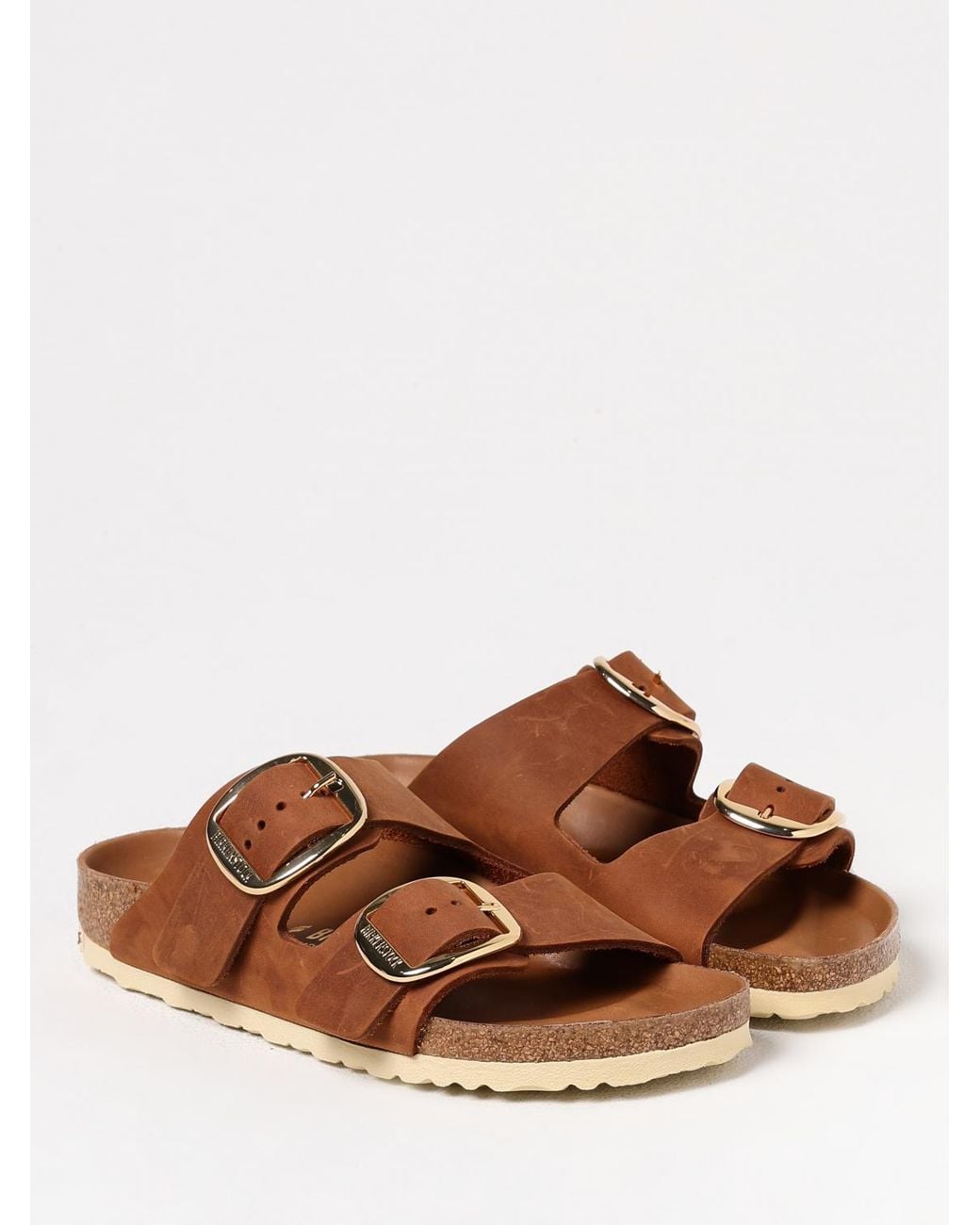 Birkenstock Brown Arizona Big Buckle Oiled Leather Sandals