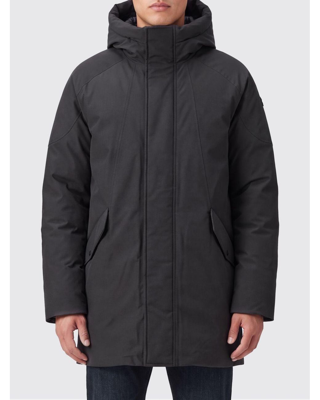 Moose Knuckles Gray Knee-Length Windproof Parka for men