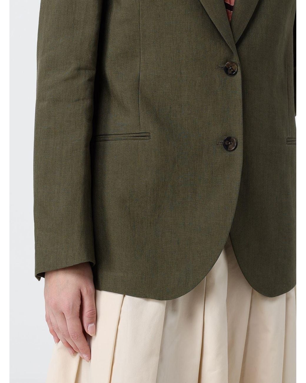 Paul Smith Green Single Breasted Linen Blazer