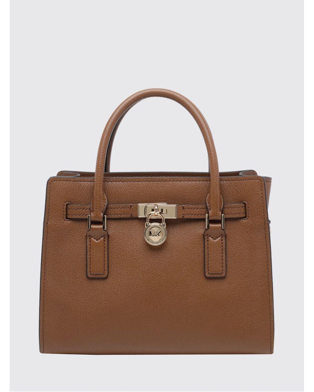 Michael Kors Brown Hamilton Moderne Leather Tote Bag With Double Handle