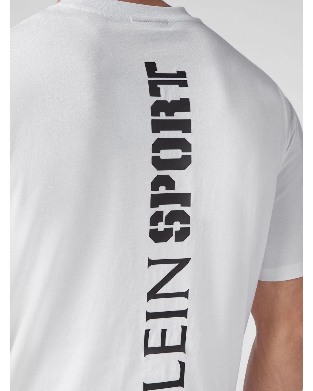Philipp Plein White Jersey T-Shirt With Back Logo Print for men