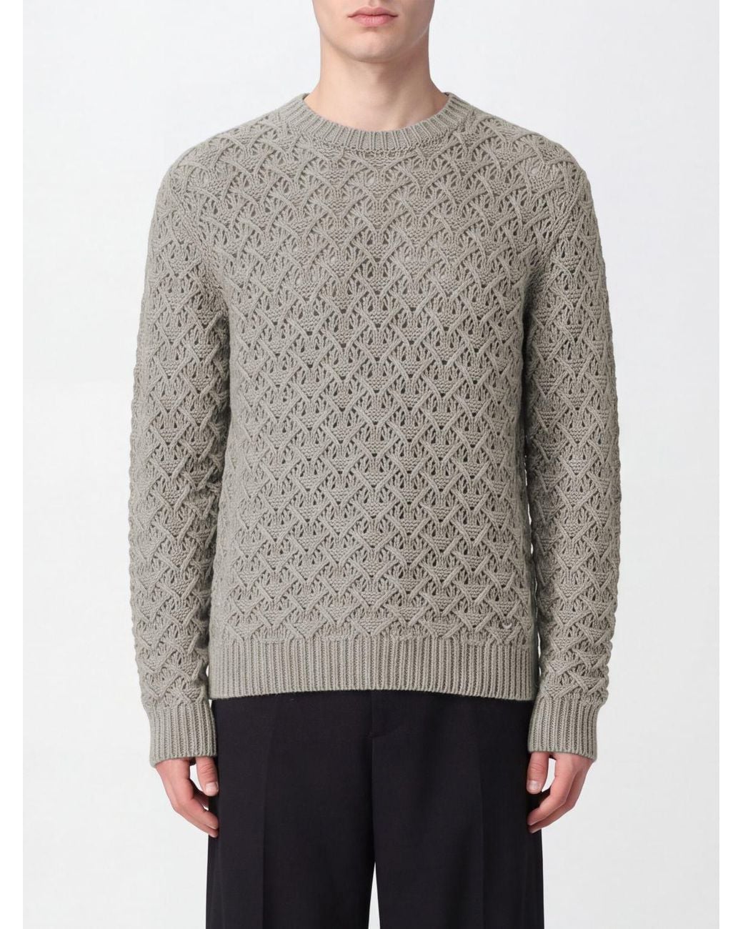 Valentino Garavani Gray Virgin Wool And Cashmere Crewneck Jumper for men