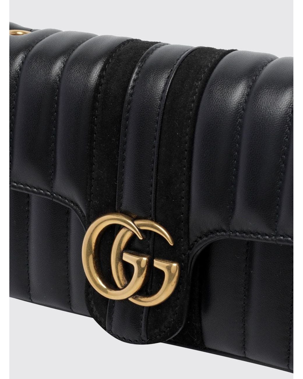 Gucci Black Jetset Gg Marmont Matelassé Nappa Monogram Mini Bag