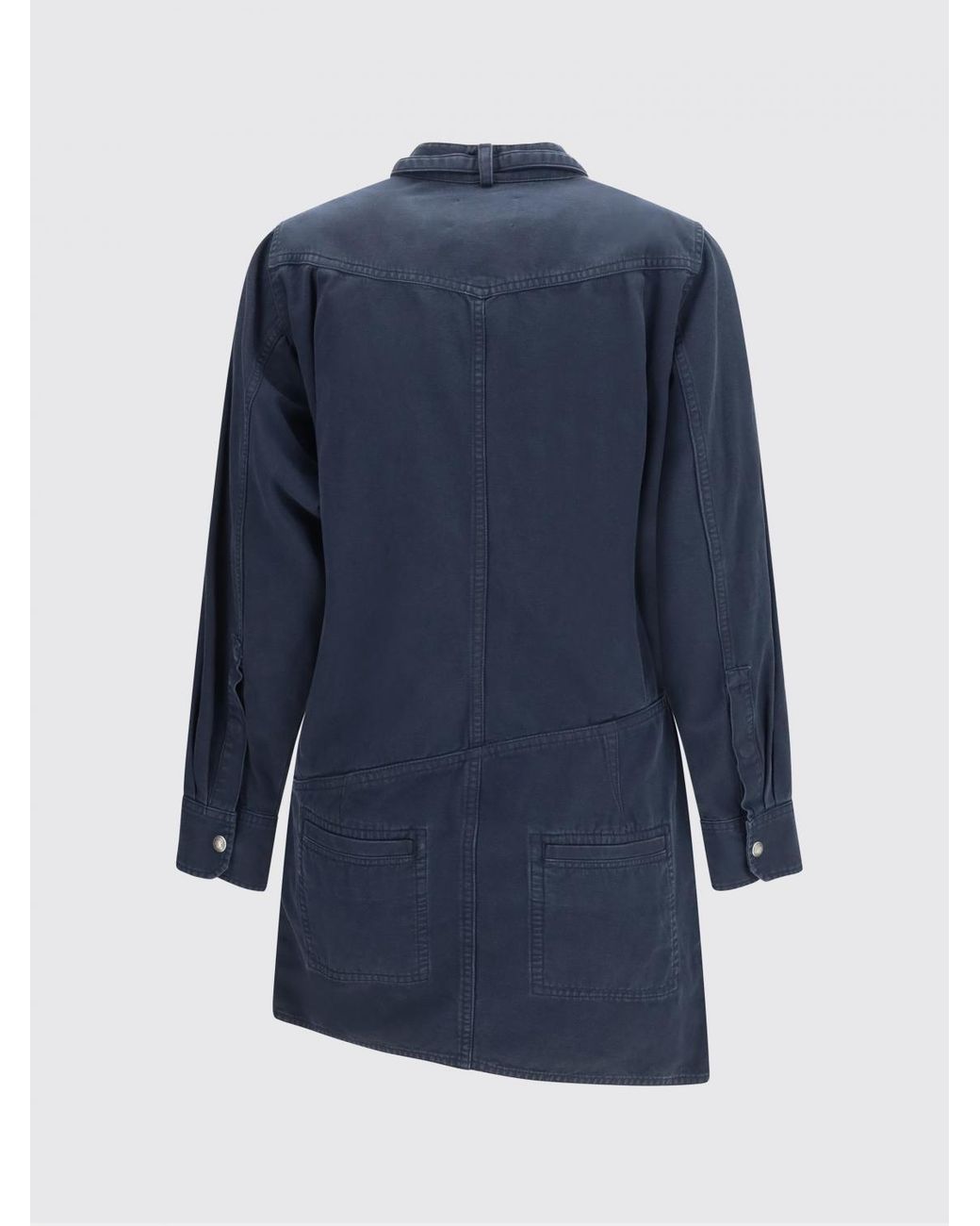 Isabel Marant Blue Cotton And Linen Chemisier Dress