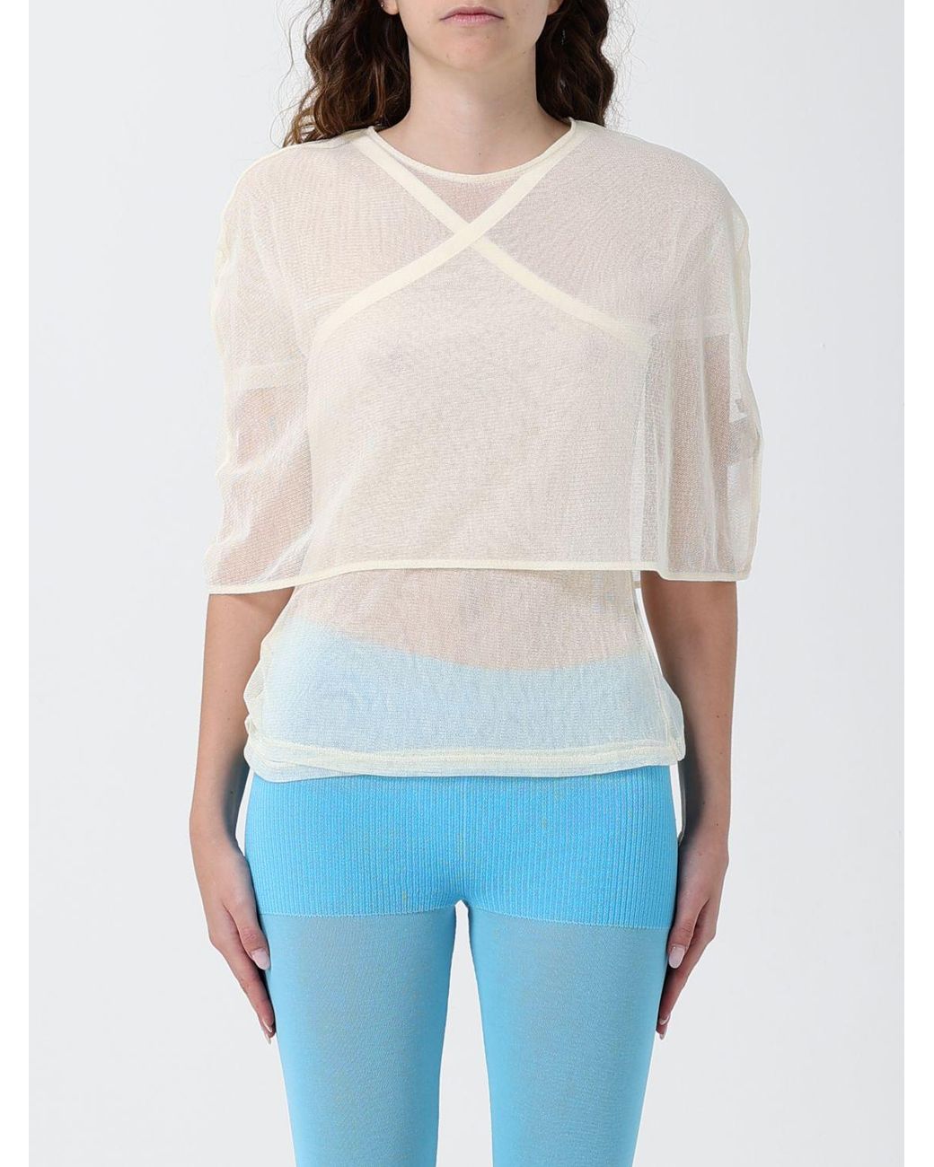 Paloma Wool White Short-Sleeve V-Neck Top