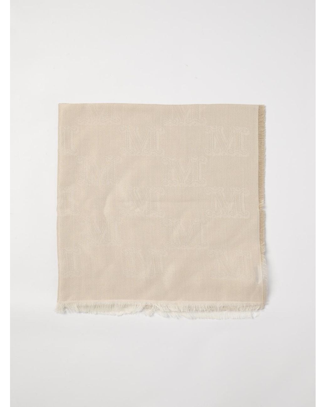 Max Mara Natural Wool And Silk Blend Scarf