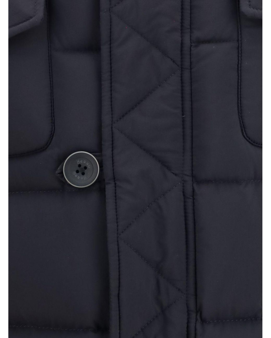 Herno Blue Eskimo Waterproof Nylon Short Down Jacket With Goose Down Padding for men