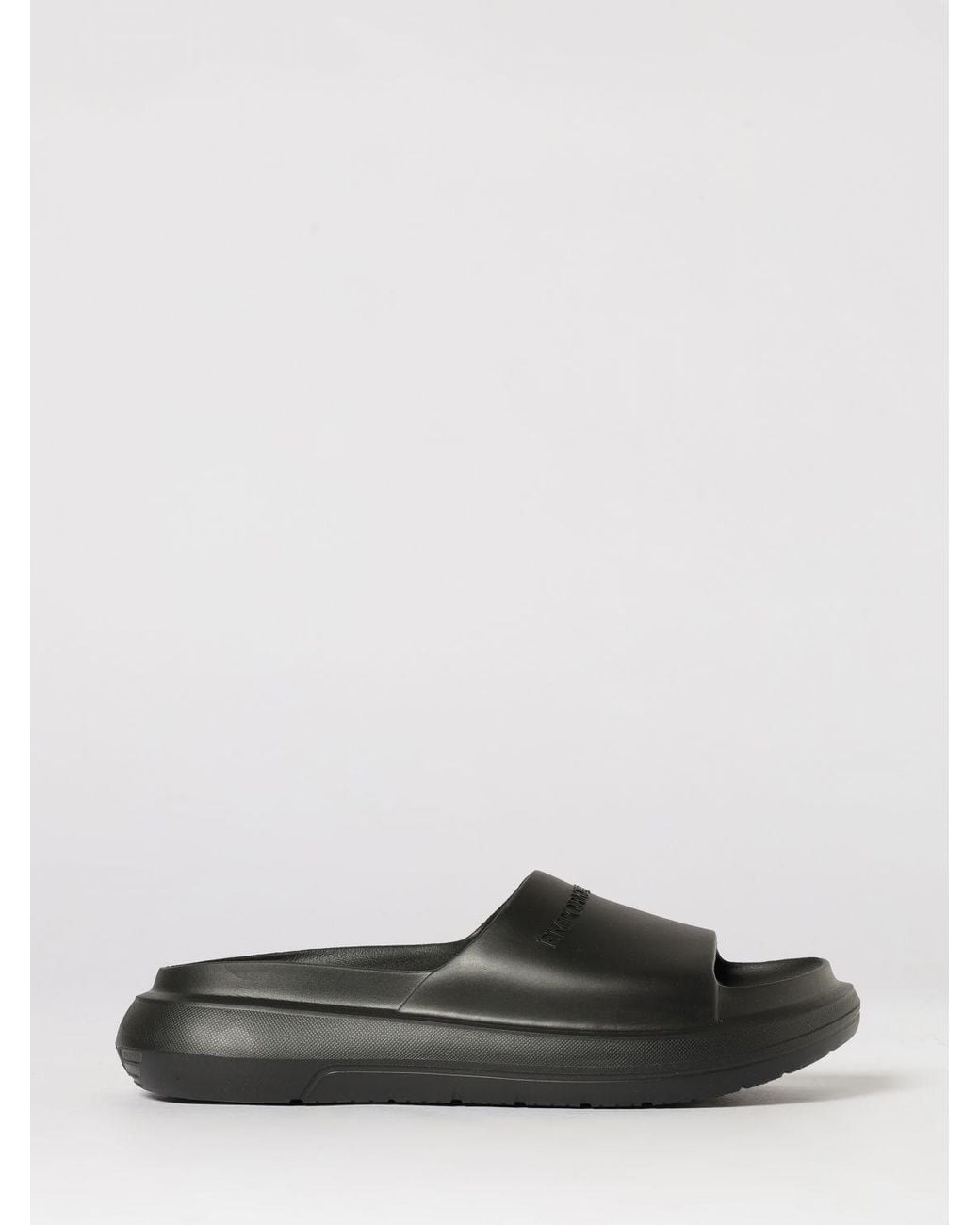 Emporio Armani White Rubber Sliders for men