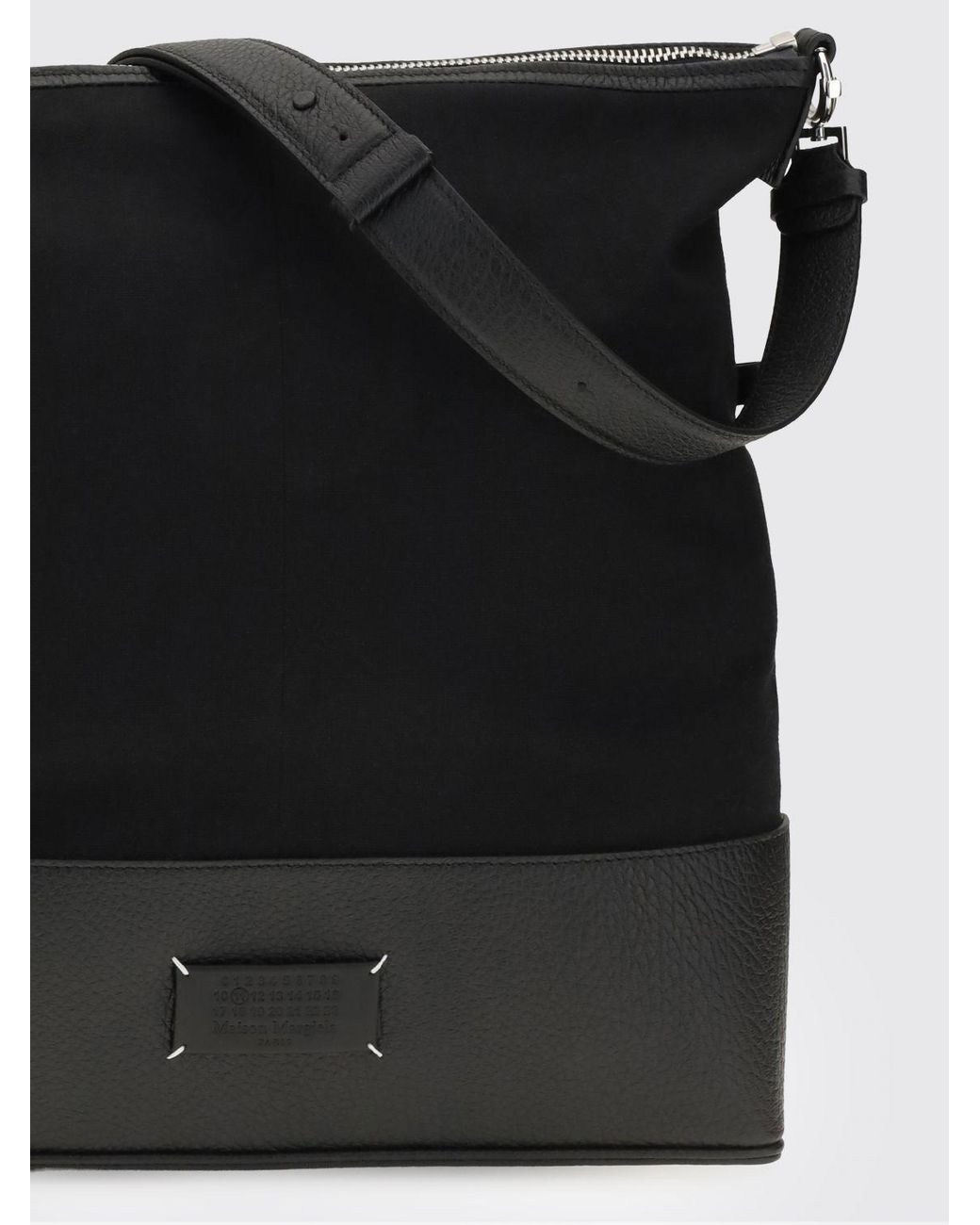 Maison Margiela Black 5Ac Grained Leather Crossbody Bag With Stitch Logo for men
