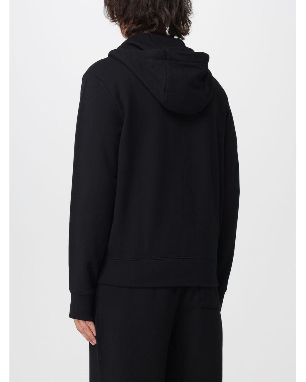 Boss Blue Cotton Zip-Up Hoodie Sweatshirt With Drawstring for men