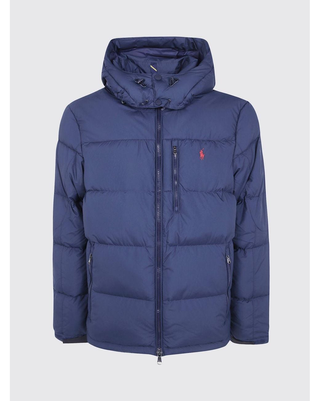 Polo Ralph Lauren Blue Gorham Quilted Nylon Hooded Down Jacket With Pony Logo for men