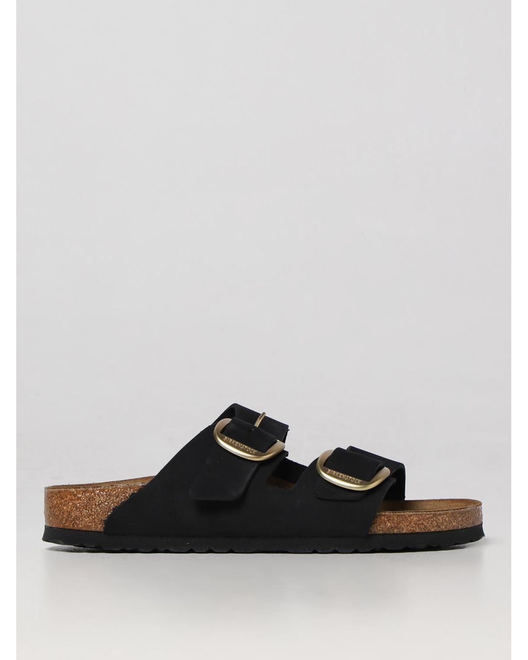 Birkenstock Black Arizona Big Buckle Nubuck Sandals