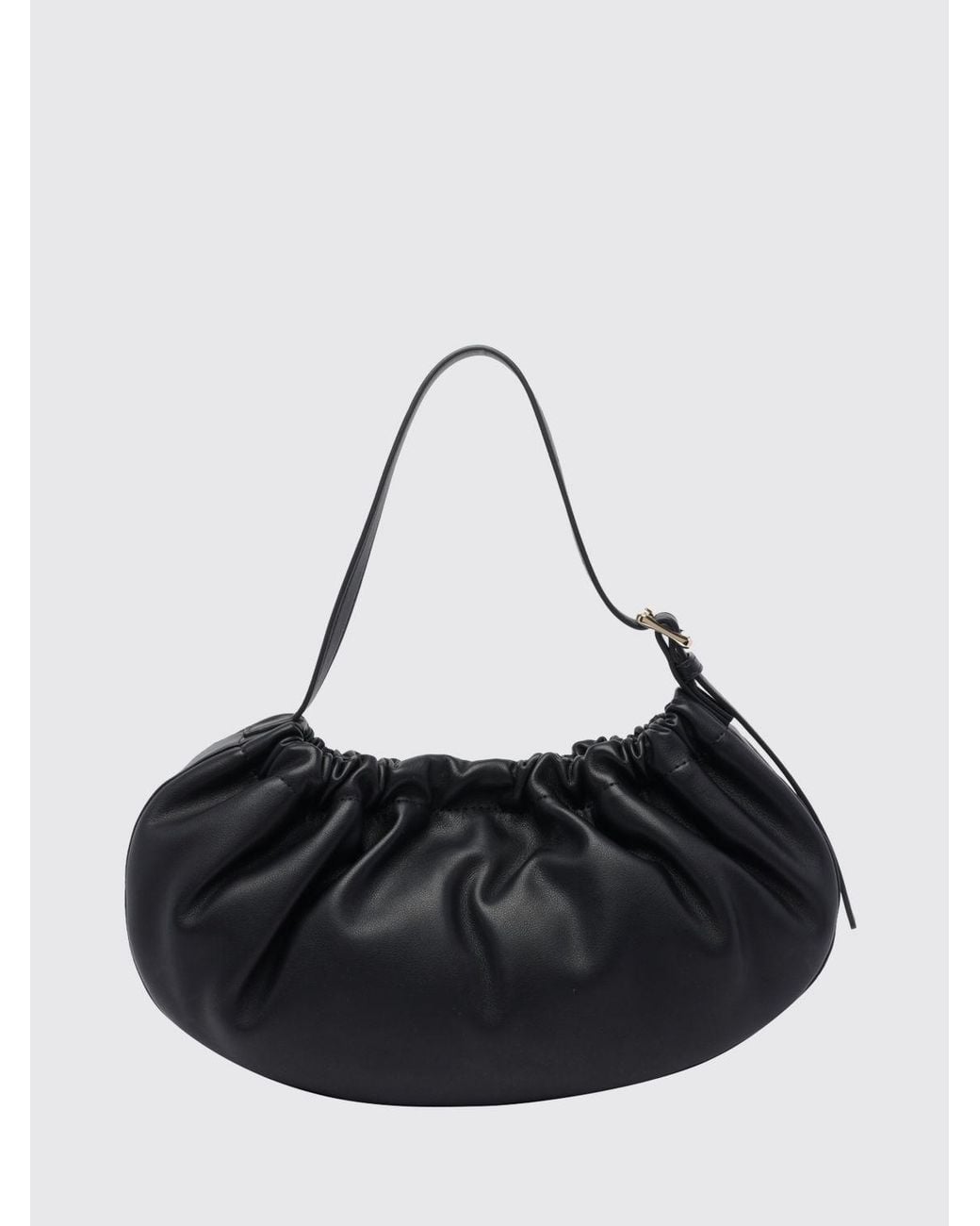 A.P.C. Black Ninon Rounded Synthetic Leather Shoulder Bag With Adjustable Handle