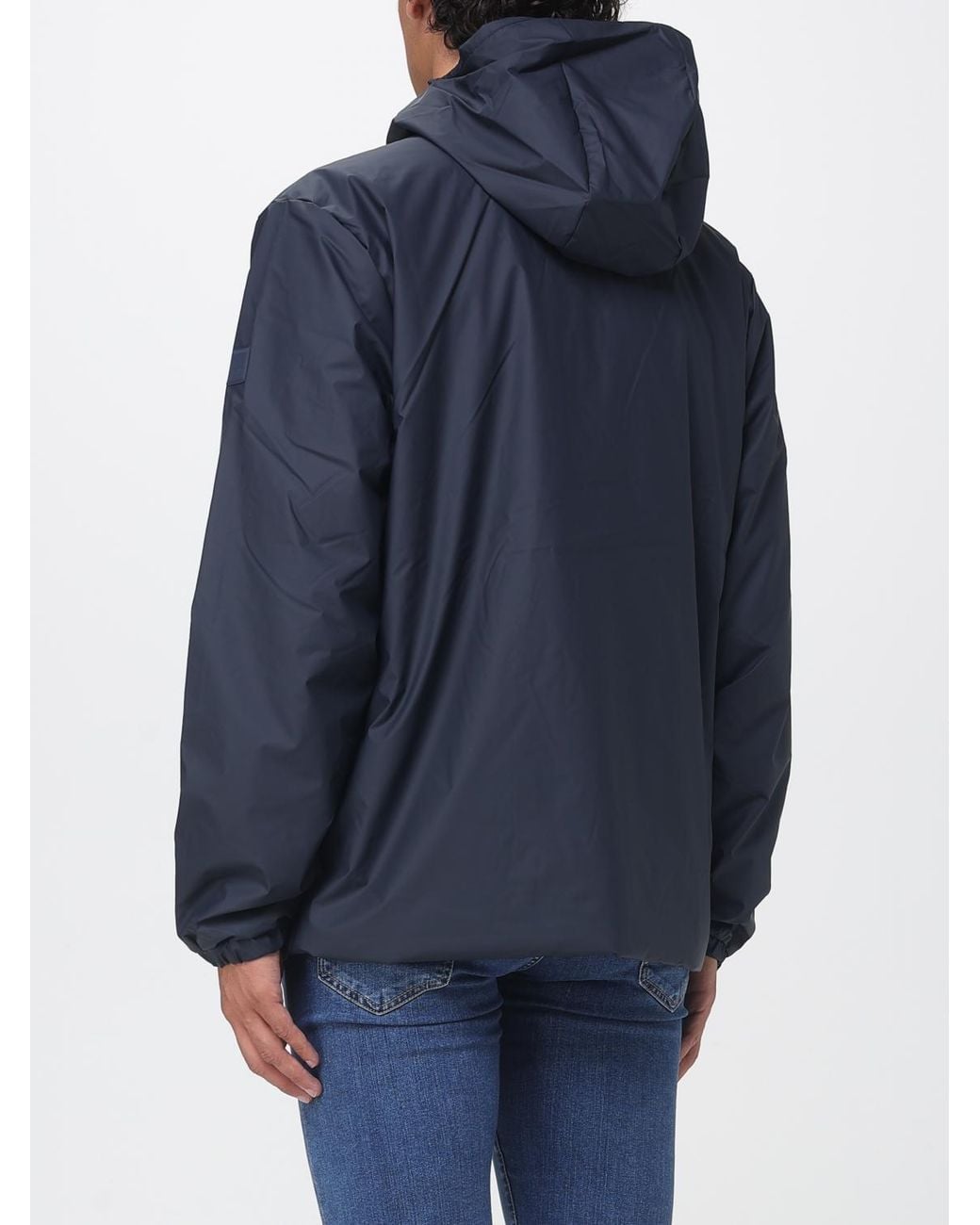 Rains Blue Hooded Windbreaker Jacket for men
