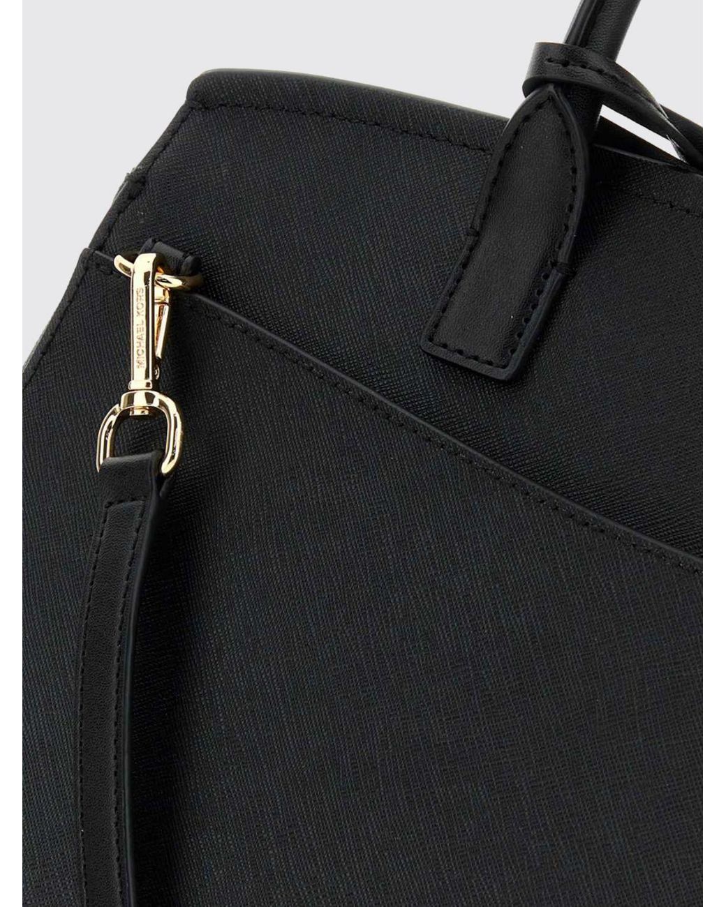 Michael Kors Black Freddie Leather Handbag With Removable Strap And Charm