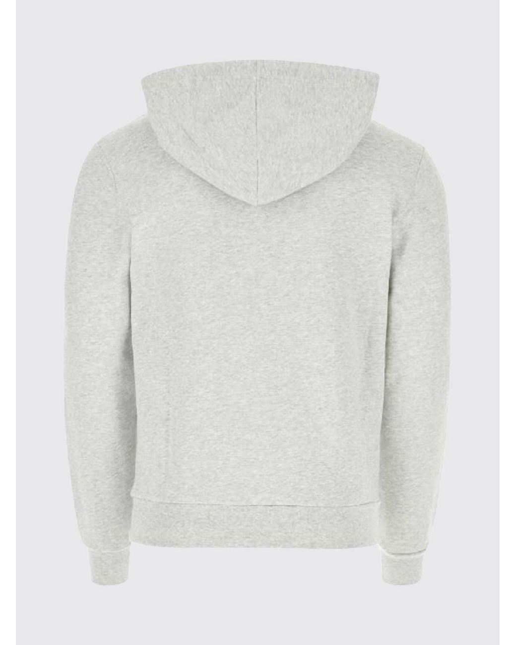 A.P.C. Gray Organic Cotton Hoodie With Contrast Logo for men