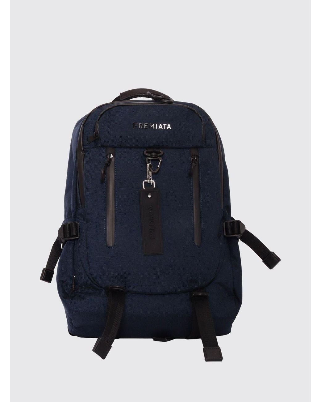 Premiata Blue Ventura Nylon Backpack With Leather Inserts And Laptop Pocket for men
