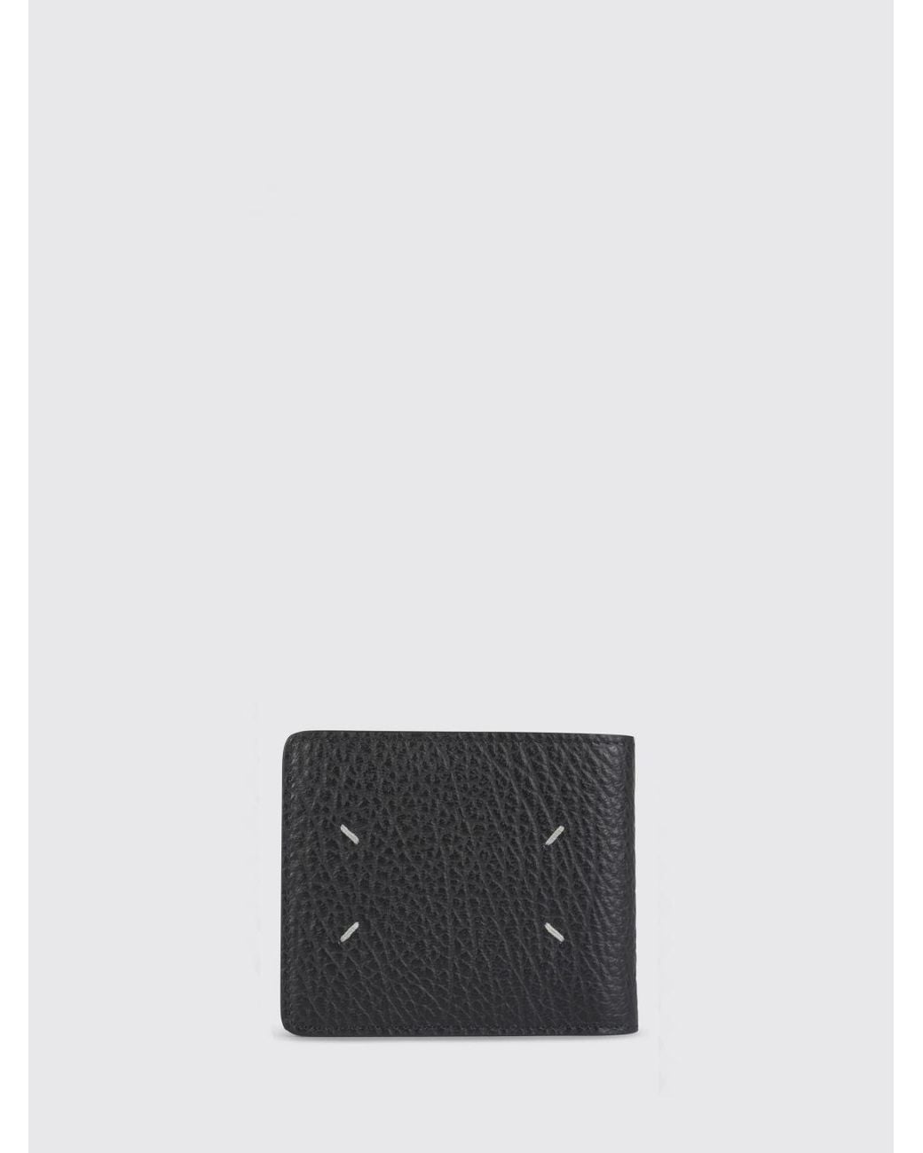 Maison Margiela White Grained Leather Bifold Wallet With Four Stitches for men