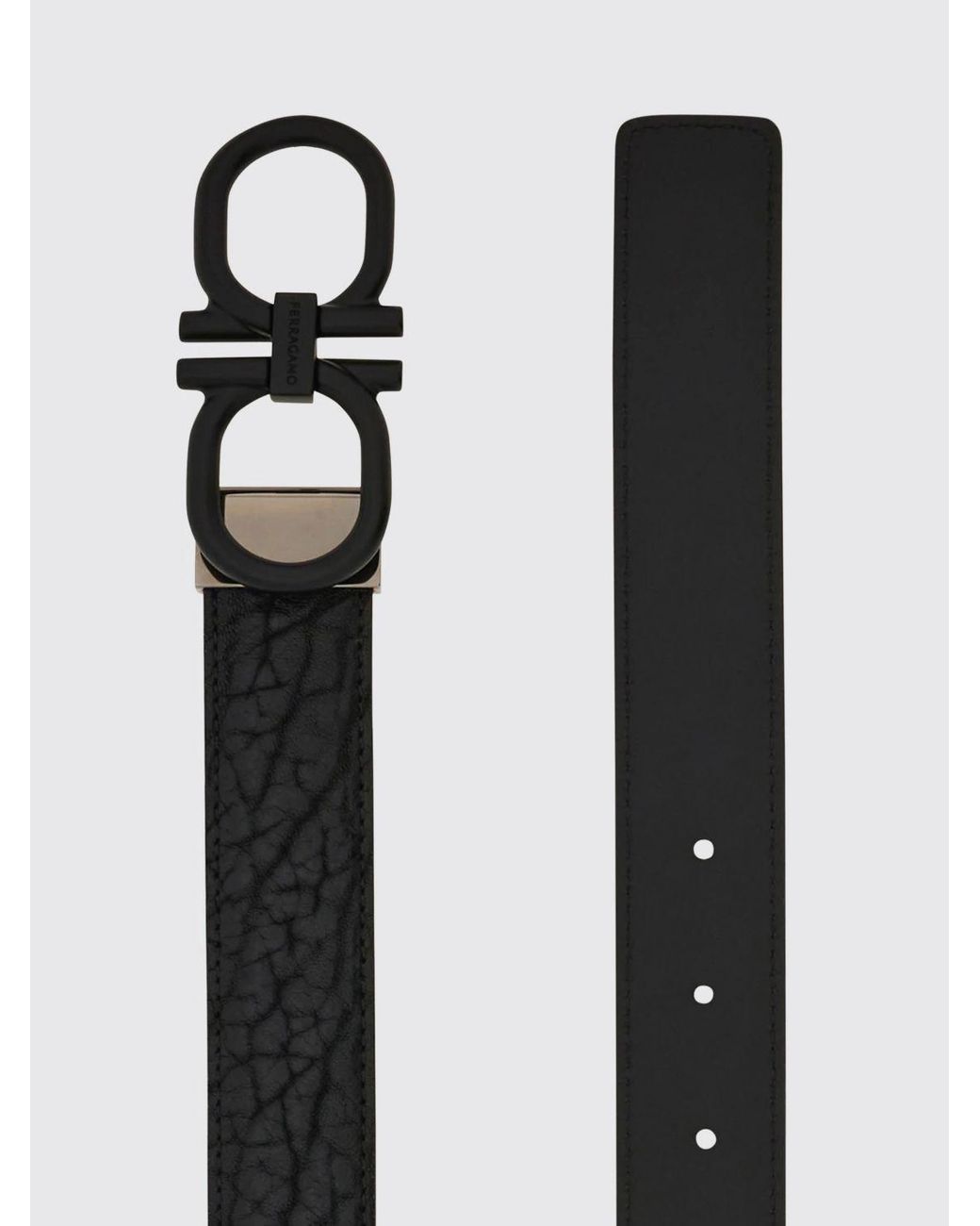 Ferragamo Black Reversible Gancini Belt for men