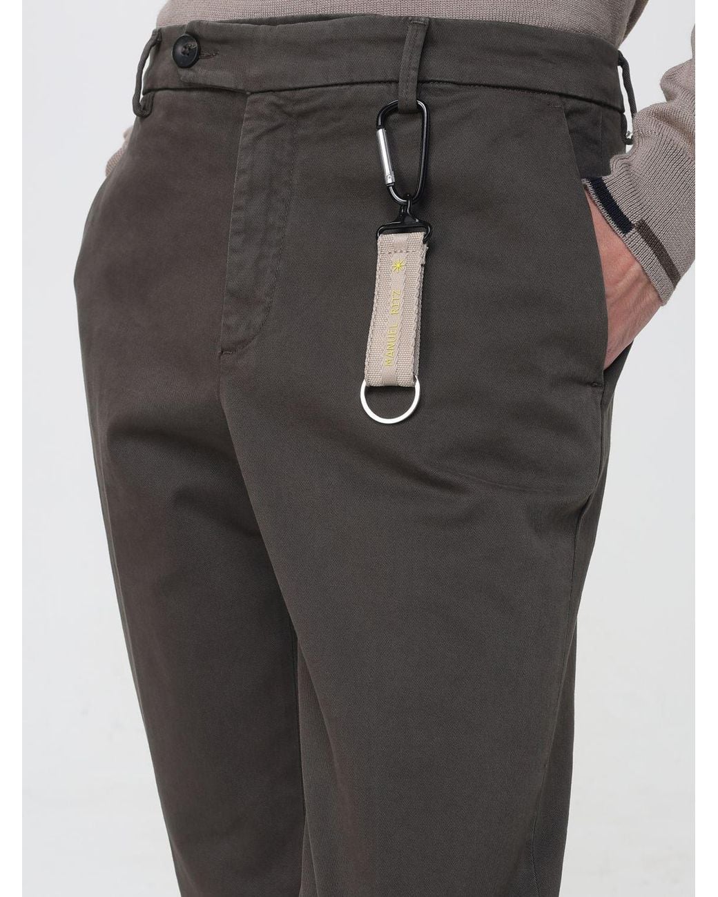 Manuel Ritz Gray Slim Fit Chino Trousers for men