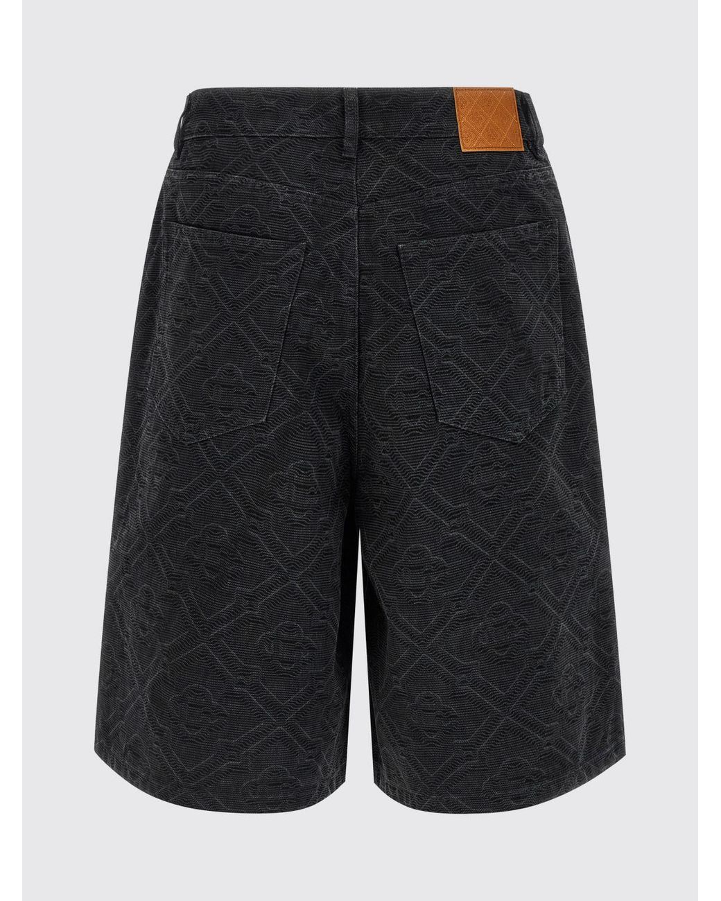 Casablanca Black Cotton Denim Shorts for men