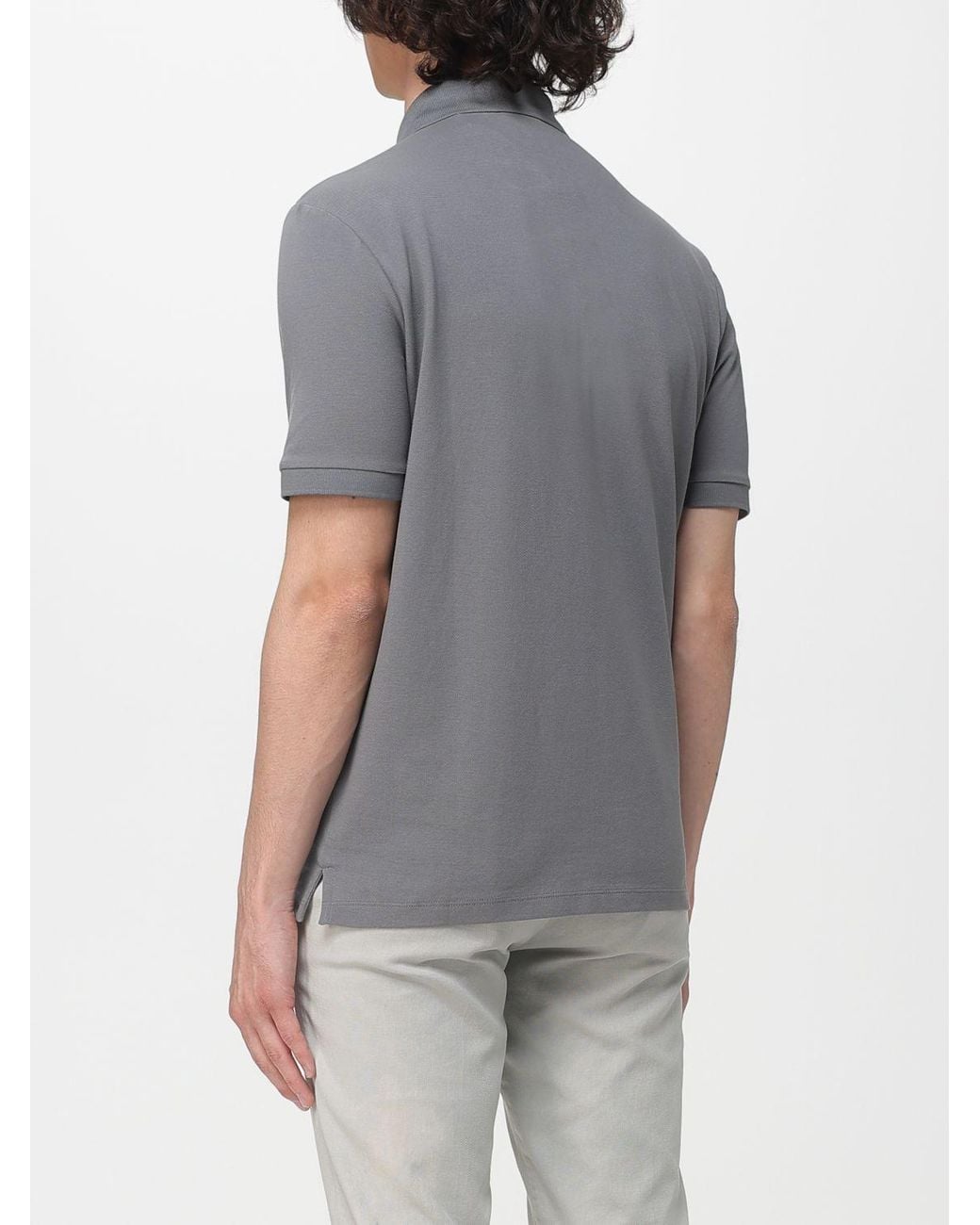 HUGO Gray Cotton Polo Shirt for men