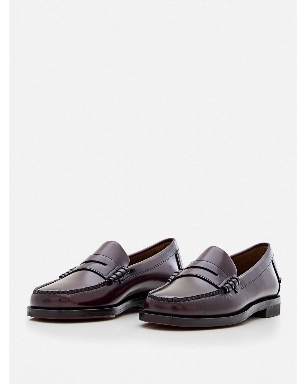 Sebago Brown Classic Dan Brushed Leather Loafers for men