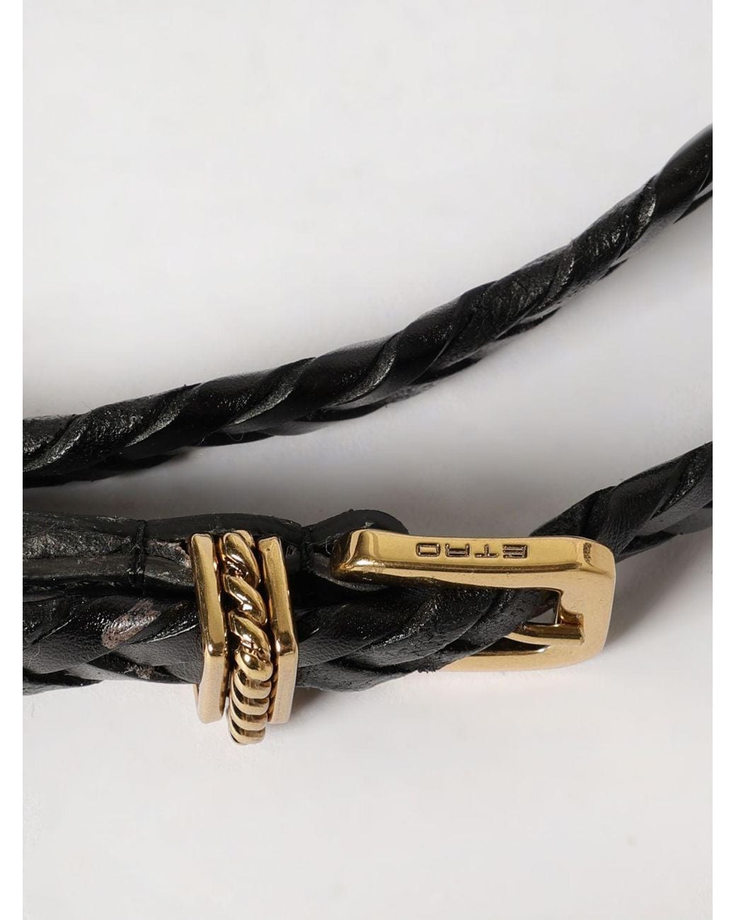 Etro White Woven Leather Double-Wrap Belt