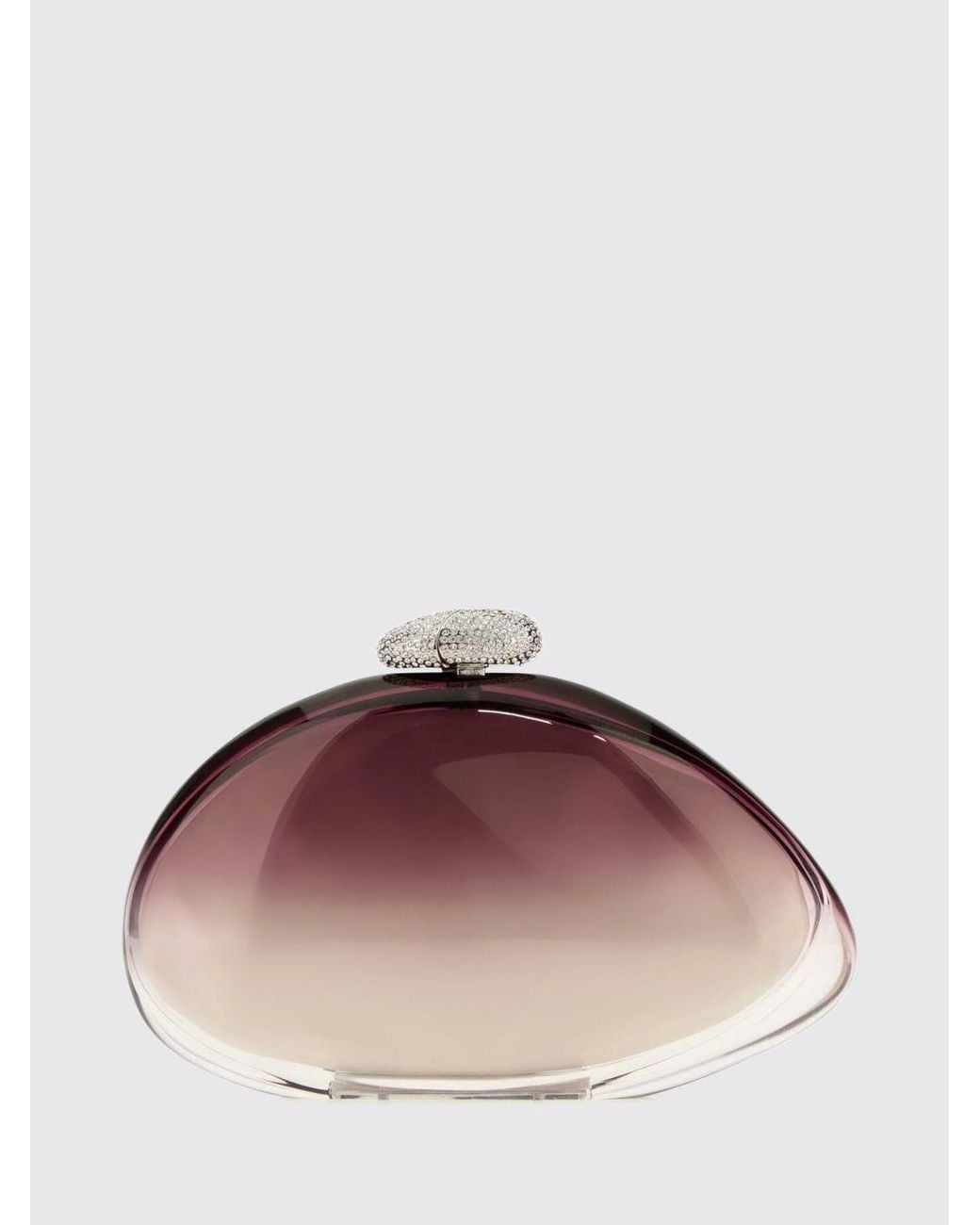 Benedetta Bruzziches Brown Ariel Methacrylate Clutch With Asymmetrical Shape And Silk Lining