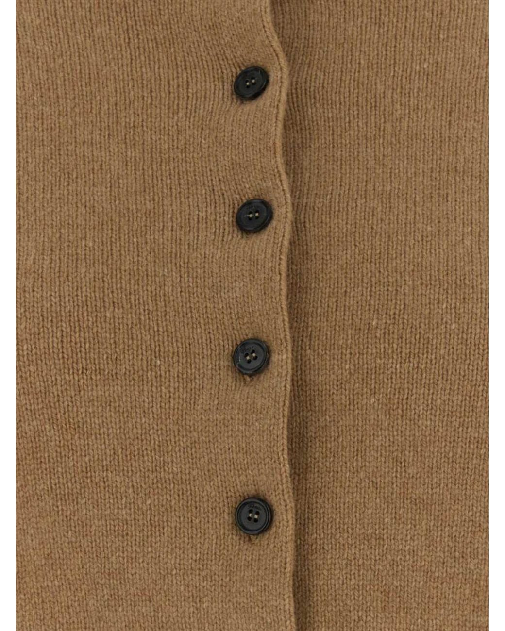 Khaite Blue Rollkragen-Cardigan Aus Wolle Und Kaschmir Mit Überschnittenen Schultern
