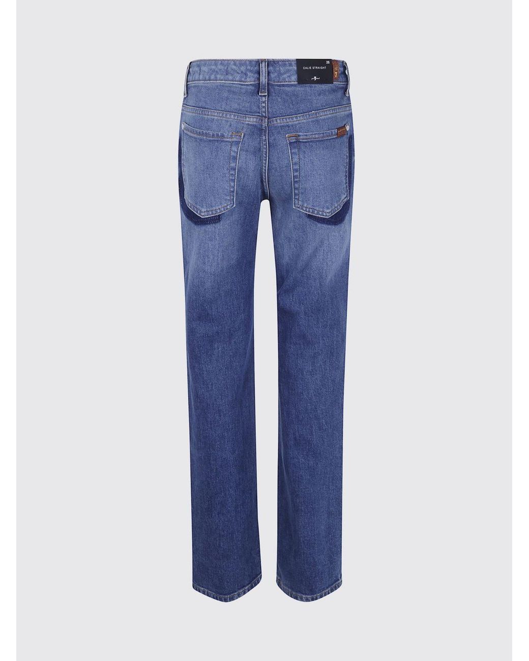 7 For All Mankind Blue Calie High-Waisted Skinny Jeans