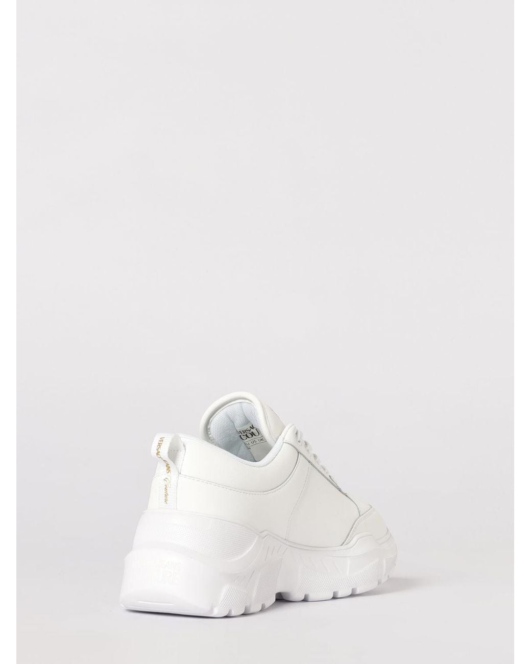 Versace Jeans Couture White Leather Sneakers With Logo