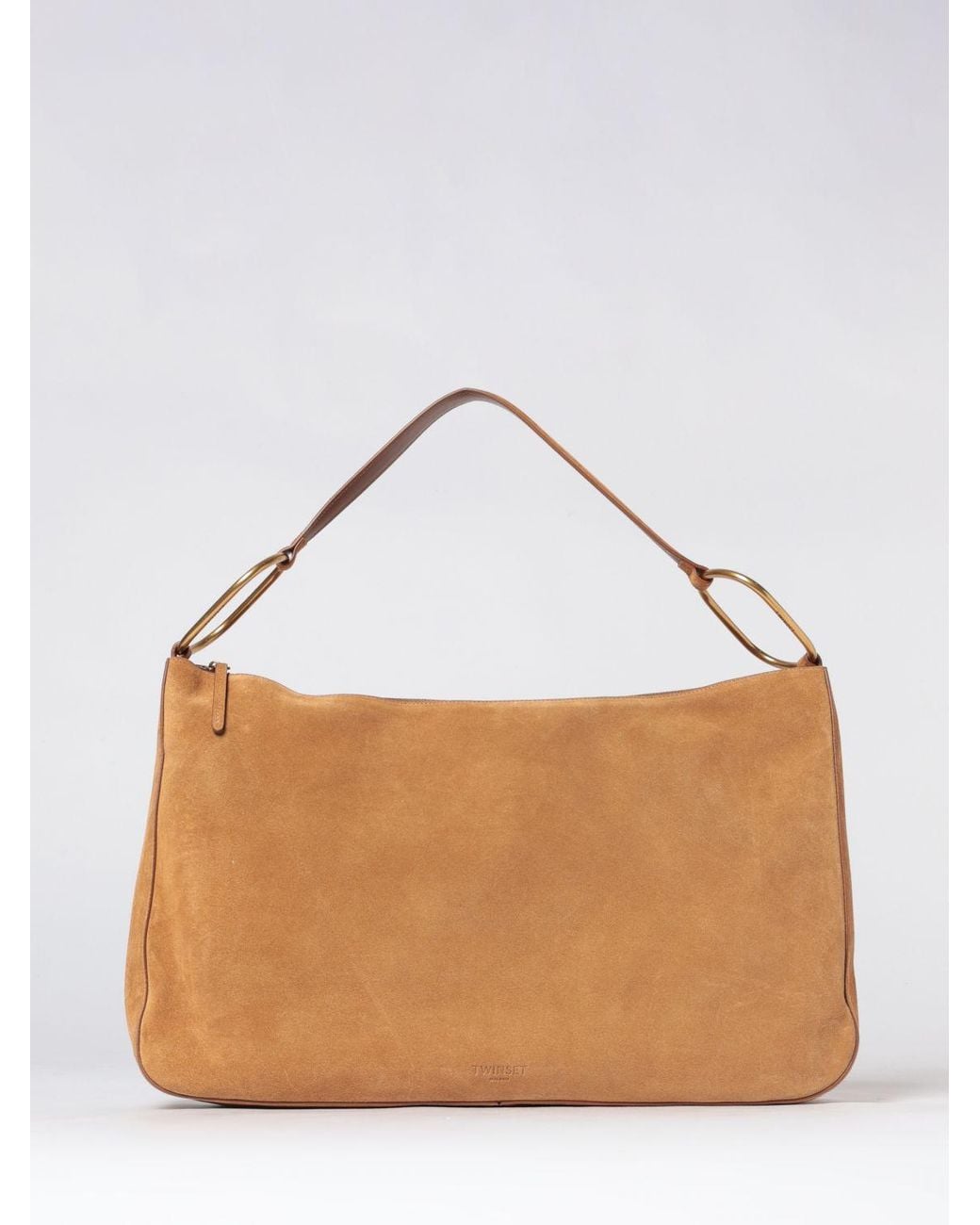 Twinset Brown Liliane Suede Shoulder Bag