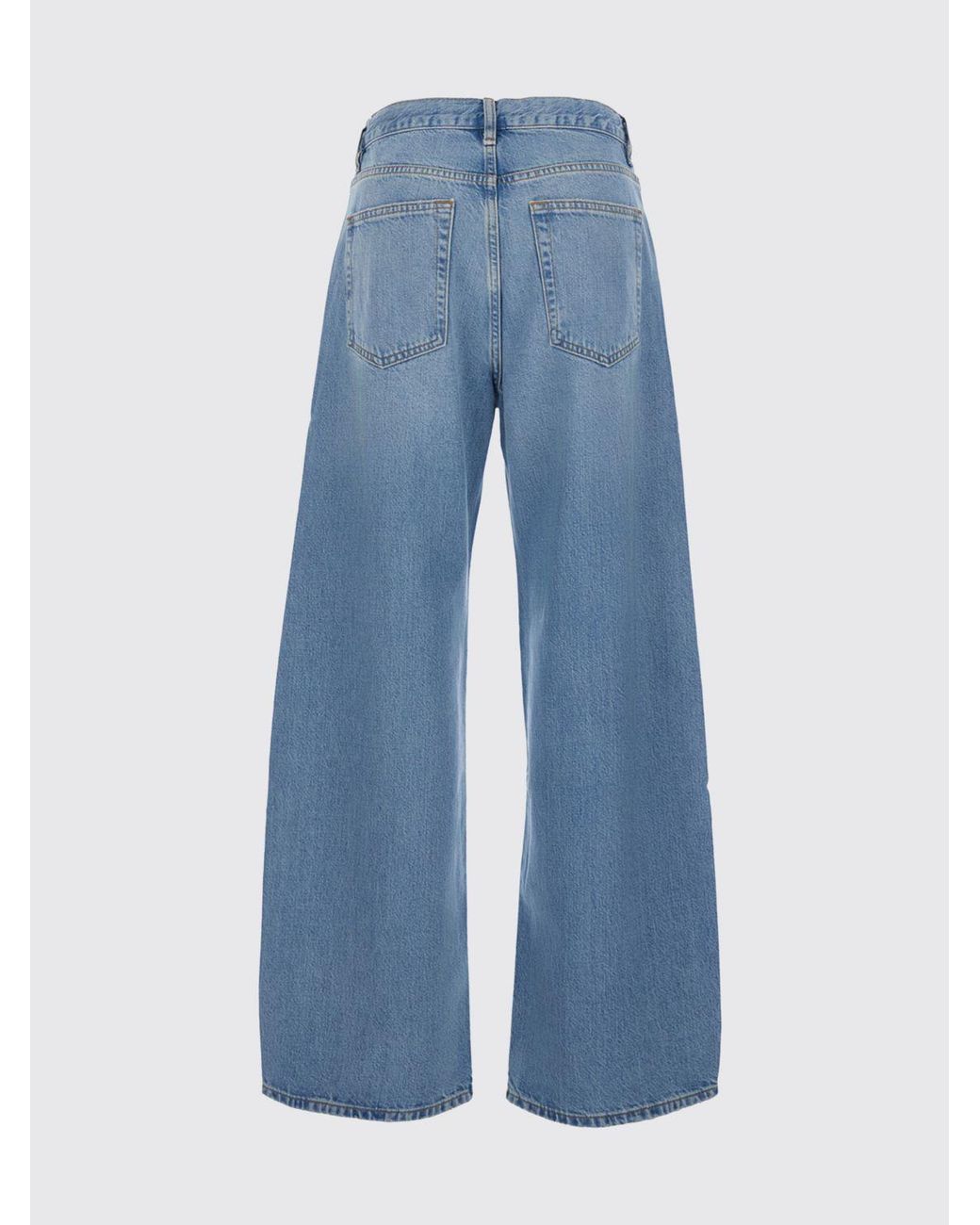 FRAME Blue The Off Duty Baggy Cotton Denim Jeans With Drawstring Waist