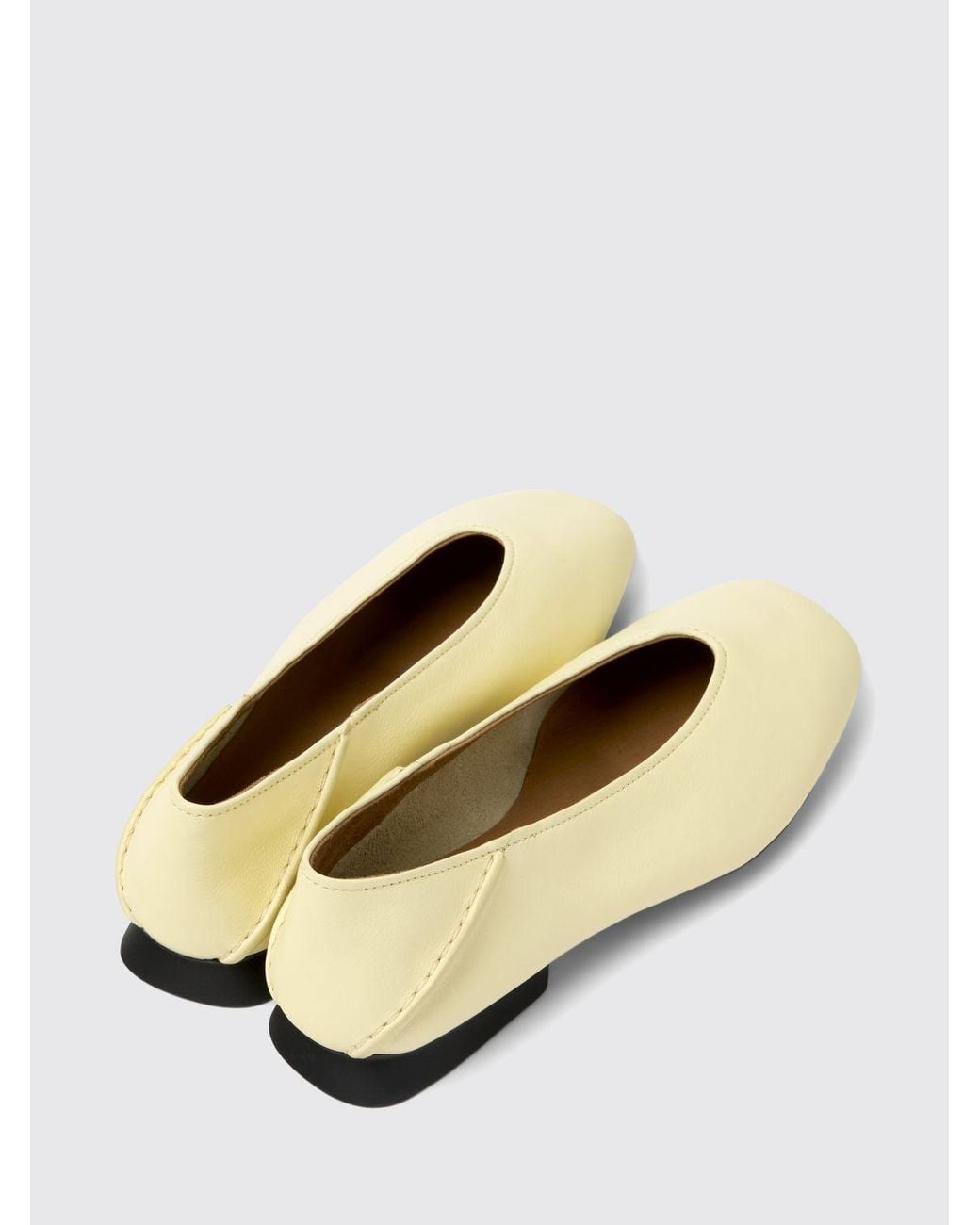 Camper Natural Casi Myra Leather Ballerina Shoes