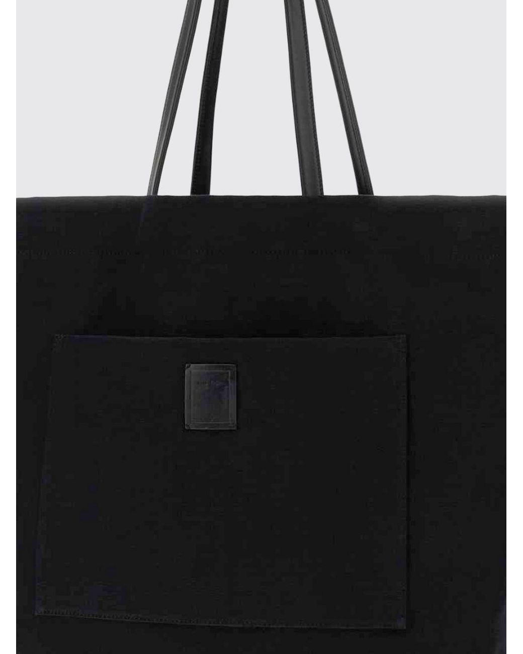 The Row Black Tori Cotton Canvas Tote Bag With Double Handles And Embossed Logo for men