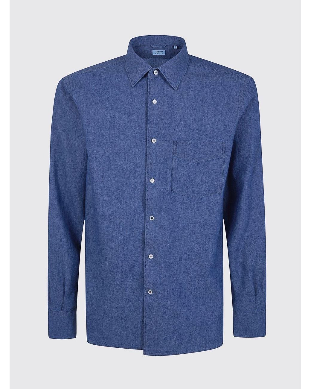Aspesi Blue Cotton Shirt for men