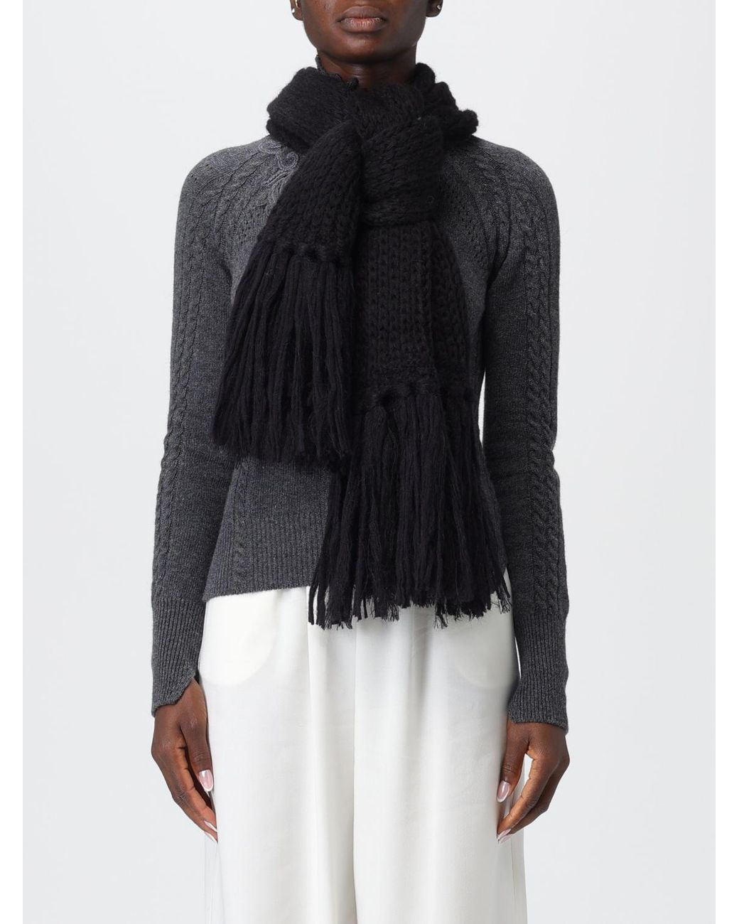 Ermanno Scervino Black Scarf