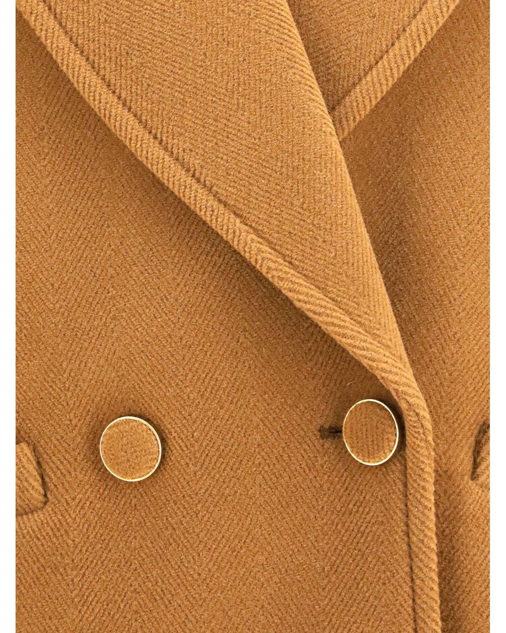 Chloé Brown ChloÉ Double-Breasted Merino Wool Peacoat With Cuff Straps