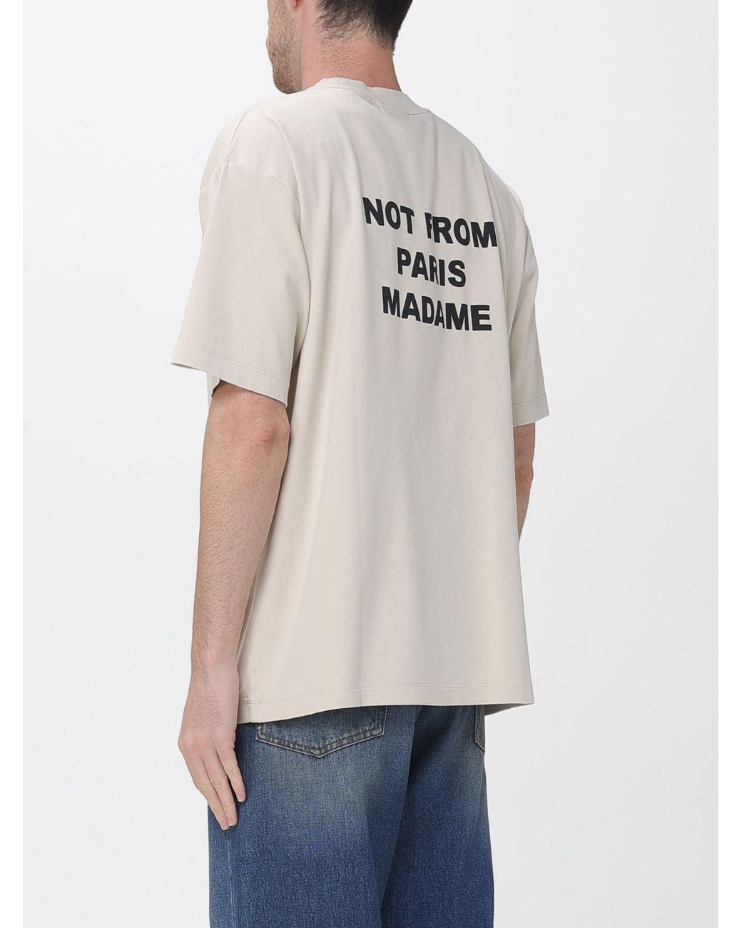 Drole de Monsieur White Cotton T-Shirt With Slogan for men