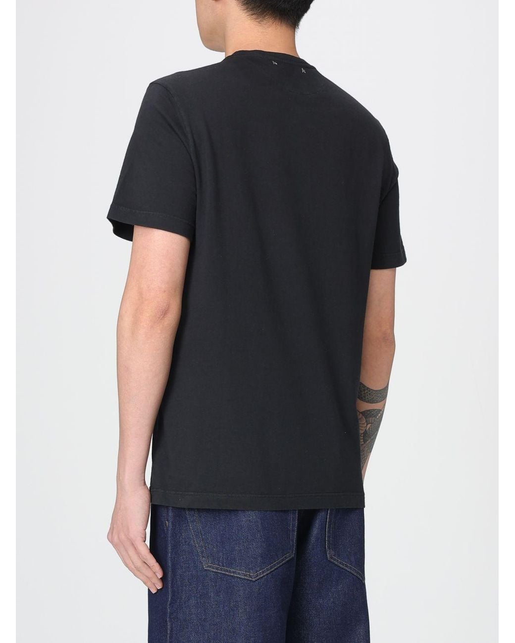Golden Goose Deluxe Brand Black Printed Cotton T-Shirt for men