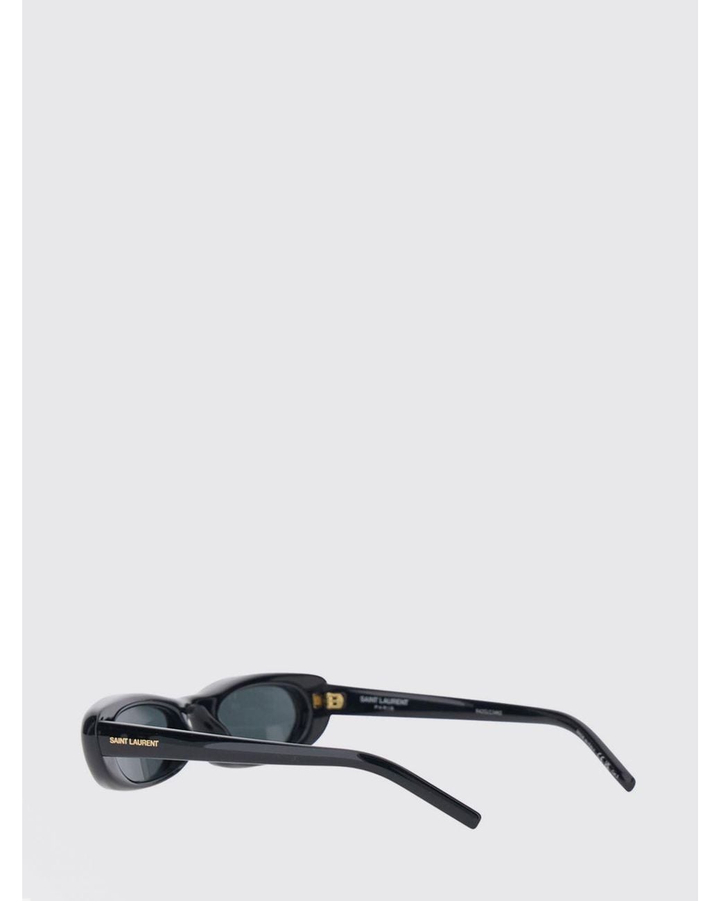 Saint Laurent White Cat-Eye Acetate Sunglasses With Printed Logo